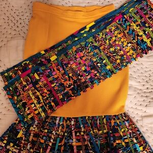 Vibrant Multicolor Women's Skirt And Collar